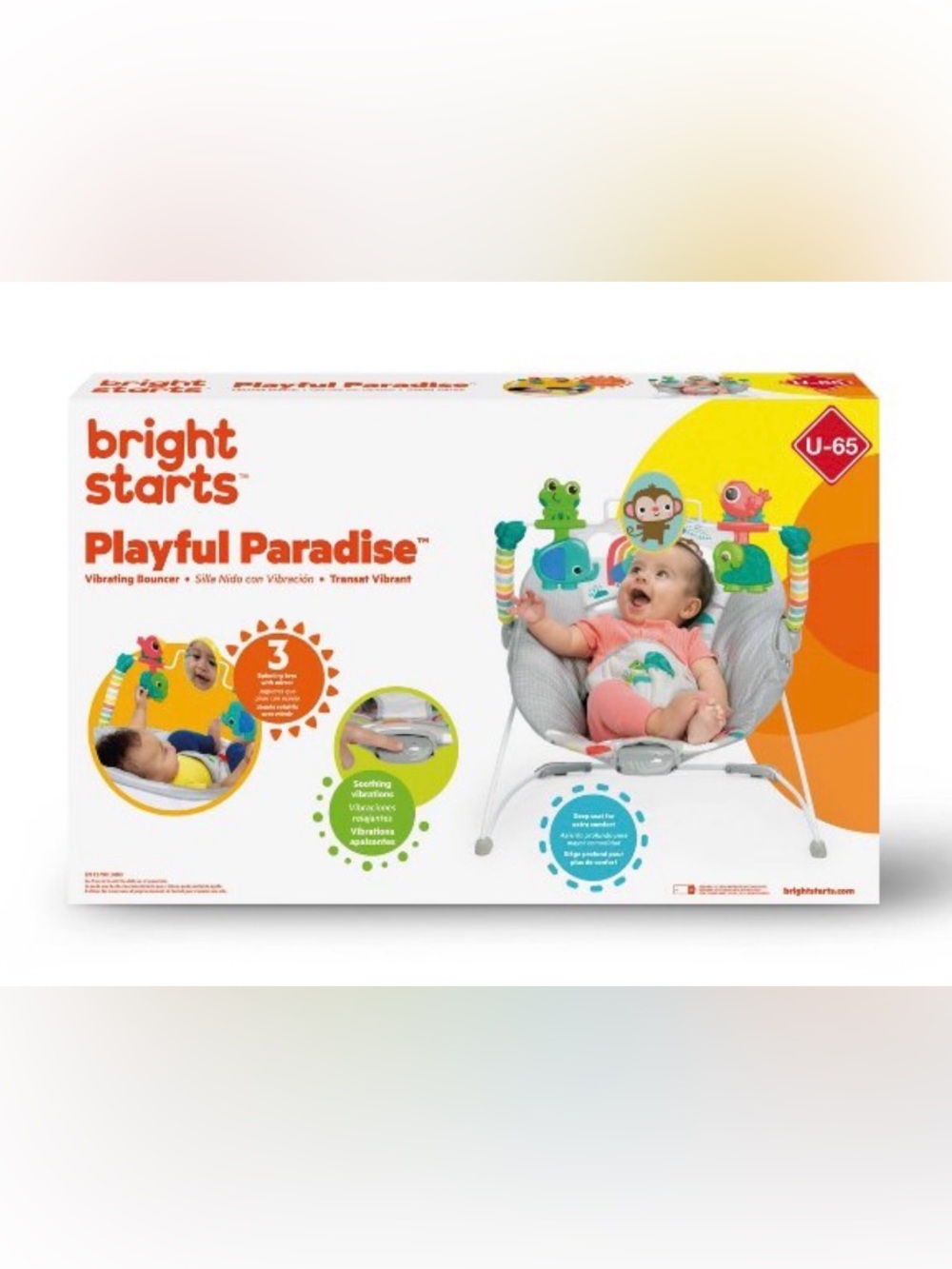 Bright Starts Playful Paradise Vibrating Bouncer - Multicolor